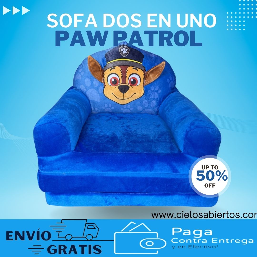 Sofa Cama dos en uno para niños acolchados Paw Patrol