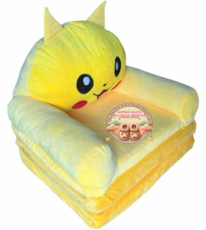 Sofa Cama dos en uno para niños acolchados pikachu