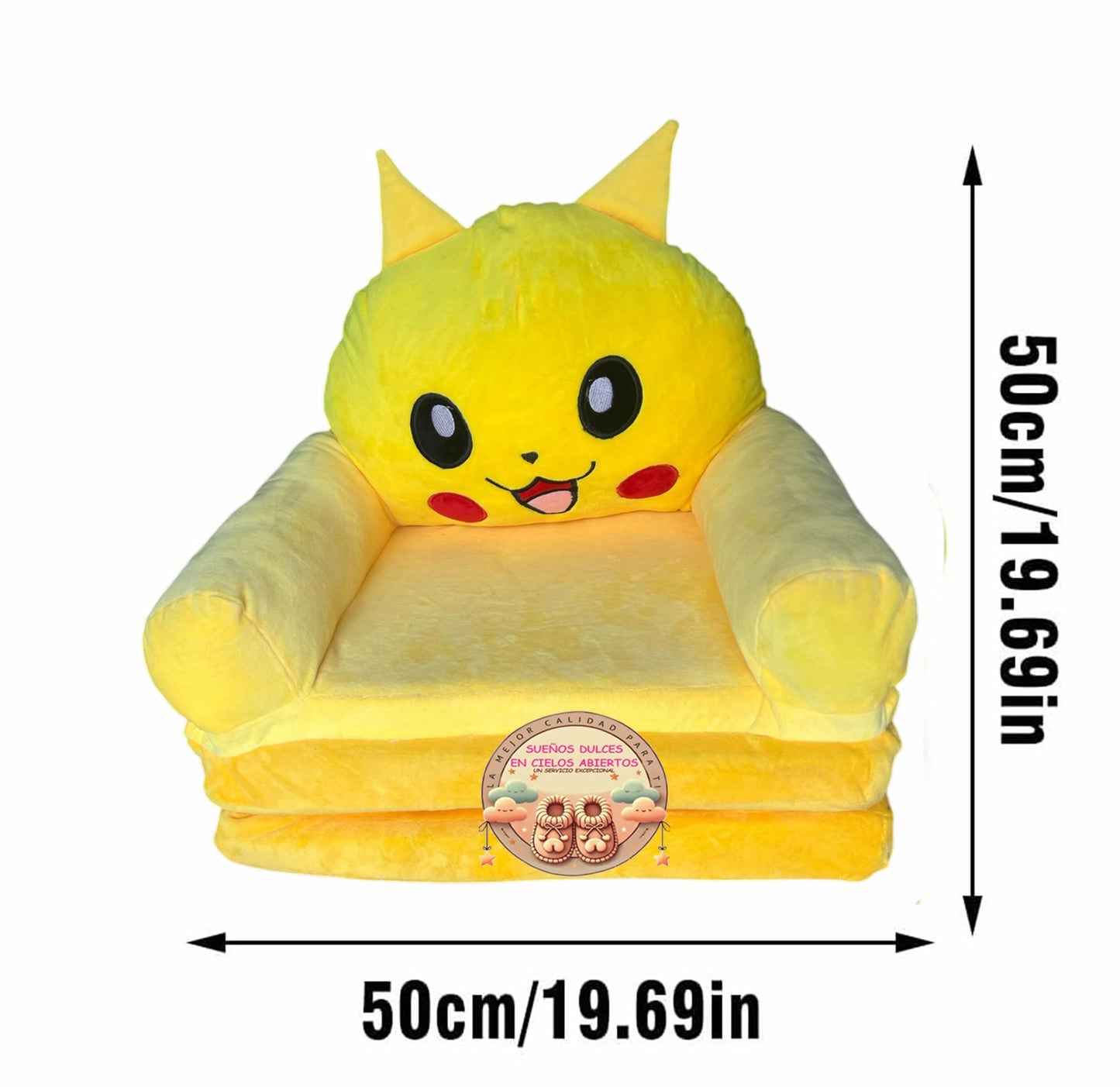 Sofa Cama dos en uno para niños acolchados pikachu