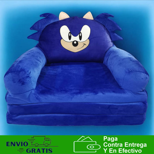 Sofa Cama dos en uno para niños acolchados pikachu sonic